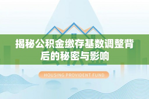 鄄城揭秘公积金缴存基数调整背后的秘密与影响