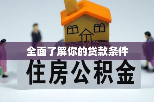 鄄城全面了解你的贷款条件