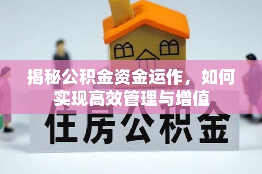 鄄城揭秘公积金资金运作，如何实现高效管理与增值